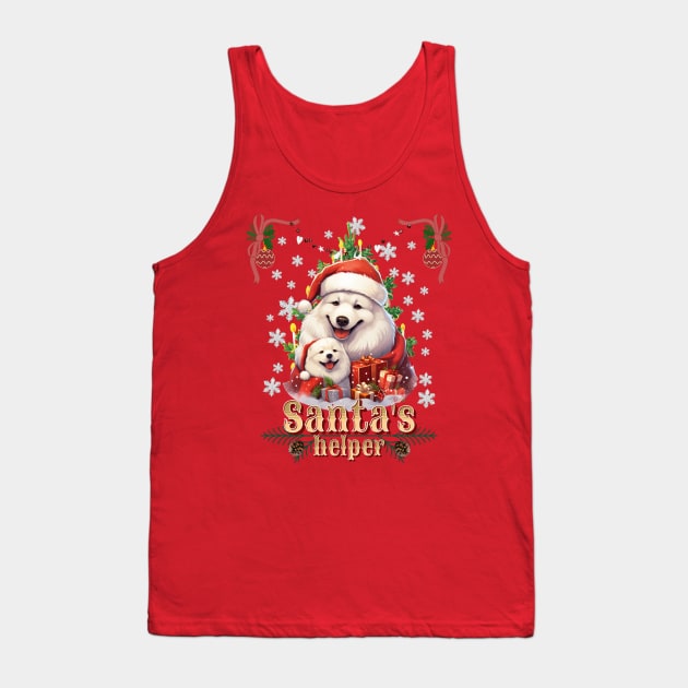 Santa's Helper, Samoyed dog Tank Top by HSH-Designing